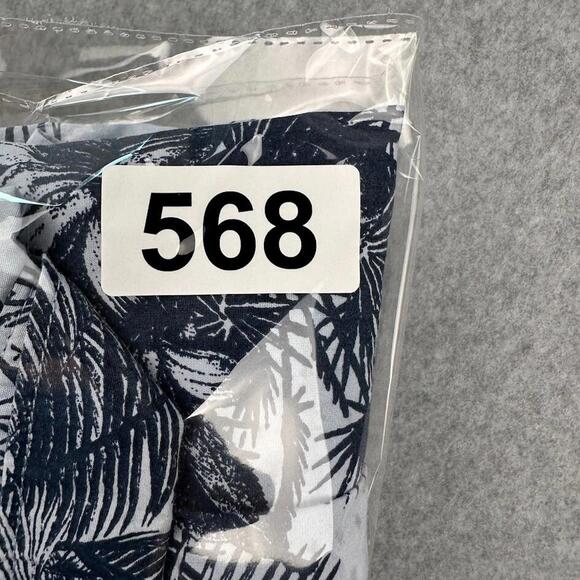 HURLEY Men's WHITE & BLUE Tropical Palms Short Sleeve Patio Shirt LARGE Hawaiian - Picture 11 of 11